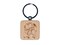 Christmas Elf Riding Hungry Reindeer Engraved Wood Square Keychain Tag Charm